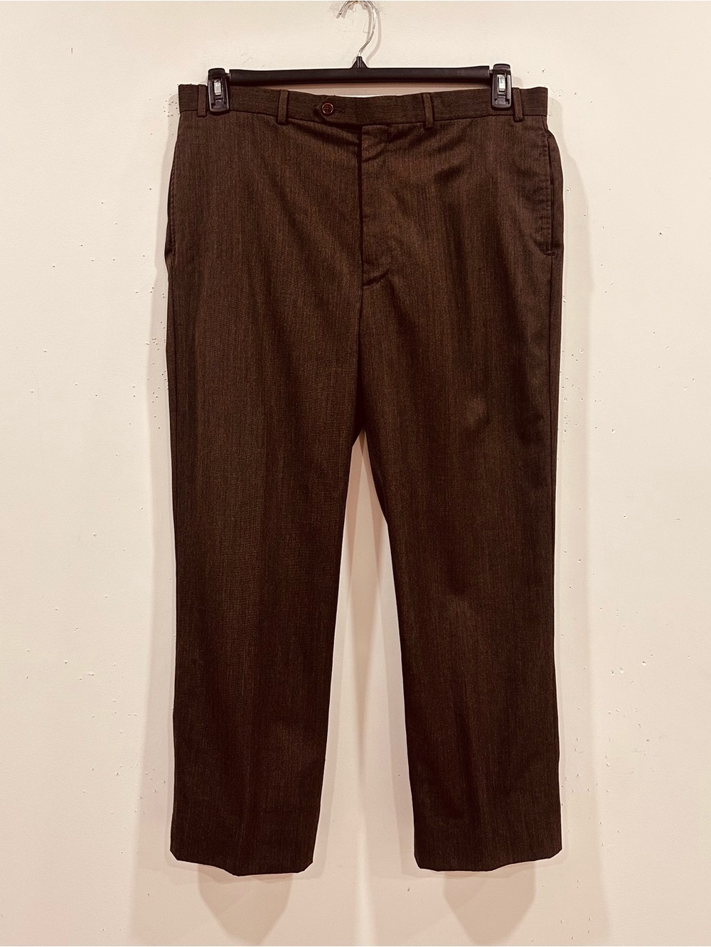 Brooks Brothers 346 Men Brown Textured Dress Pants 100% Wool W40 L30 Slacks